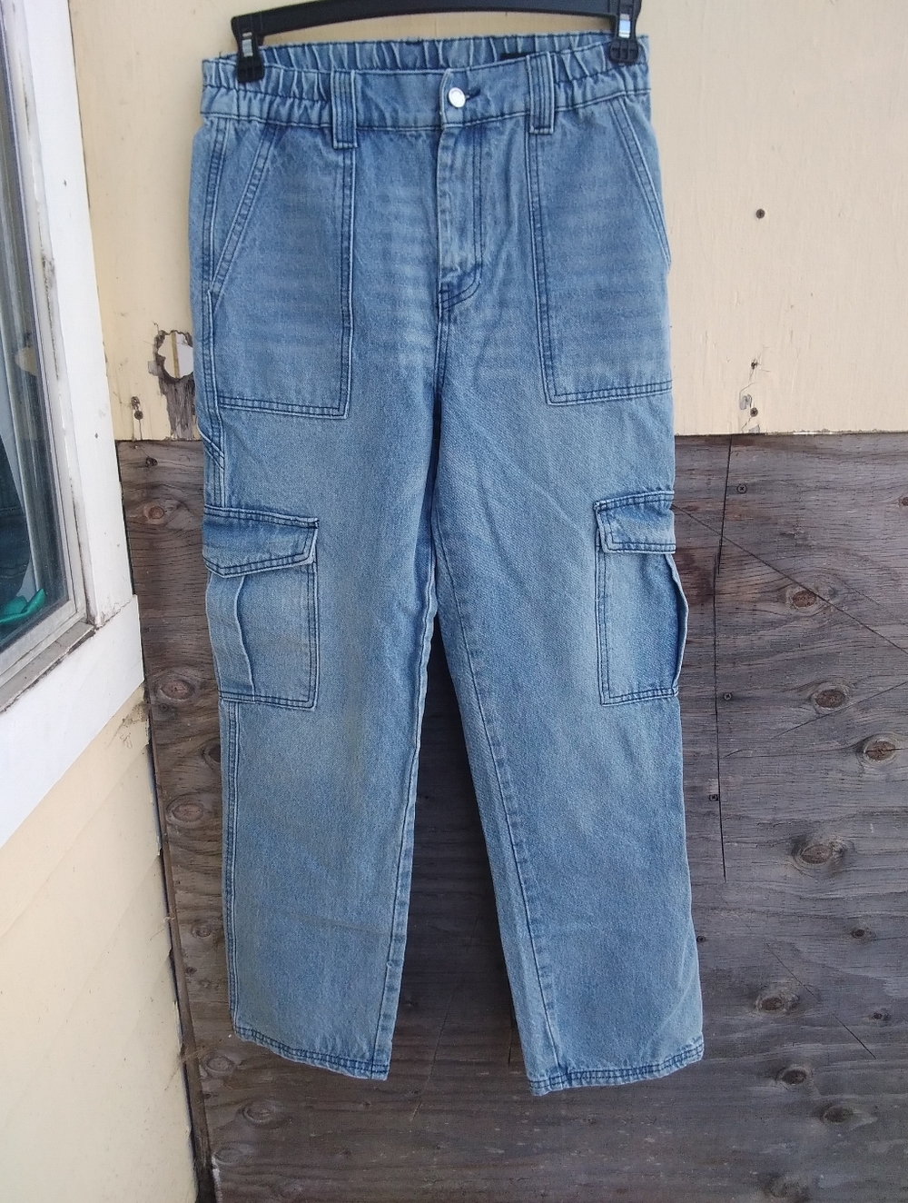 Blank NYC cargo Jean Denim Pant Straight Leg Utility Womens Size Small